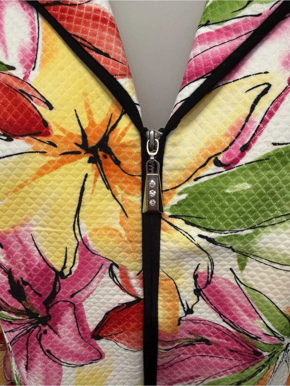 Requirements Multicolor Floral Jacket with Black Pipping - Picture 3 of 4